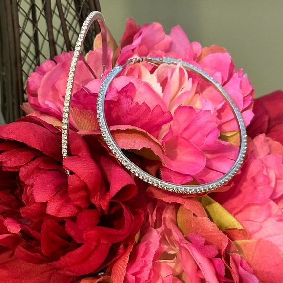 Large Rhinestone Hoops - Picture 1 of 3